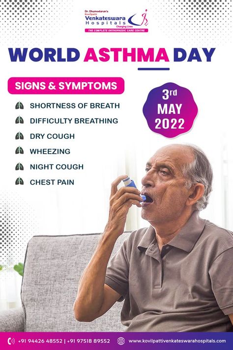 World Asthma Day 2022 World Asthma Day Creative Ads, Asthma Creative Ads, World Asthma Day, Difficulty Breathing, Dry Cough, Furniture Ads, Awareness Campaign, Shortness Of Breath, Chest Pain