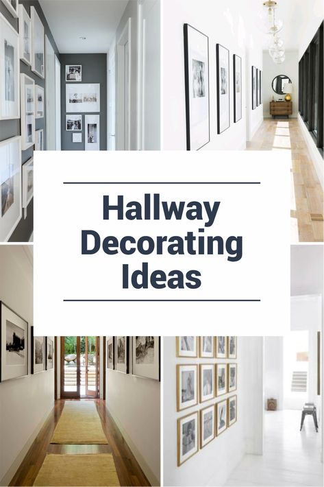 Entry Hall Gallery Wall, Narrow Wall Gallery, Corridor Photo Wall, Frames In Hallway Wall Ideas, Gallery Wall Ideas For Hallway, Upstairs Hallway Gallery Wall, White Corridor Ideas, Photo Framing Ideas Wall, Hall Gallery Wall Long Hallway