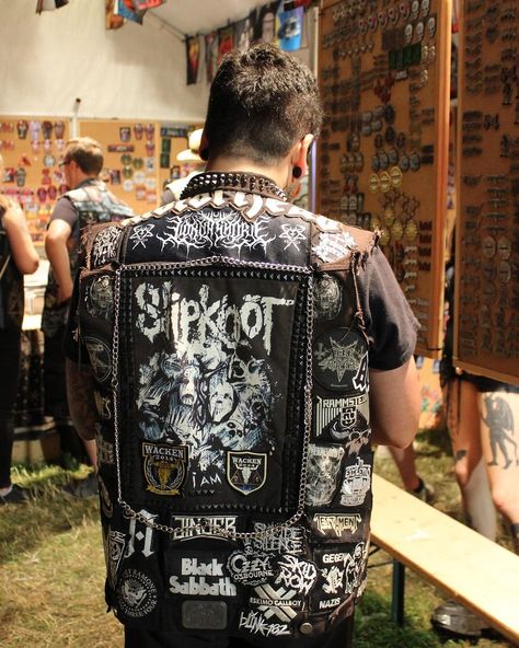 Battle Jackets London | A collection of my favourite photos from a very warm Tuesday night at @wackenopenair.official 🤘🏼 #Wacken #BattleVest #BattleJacket... | Instagram Battle Jacket Metal, Battle Jackets, Battle Vest, Clothing Projects, Punk Looks, Battle Jacket, Emo Outfits, Black Sabbath, Slipknot