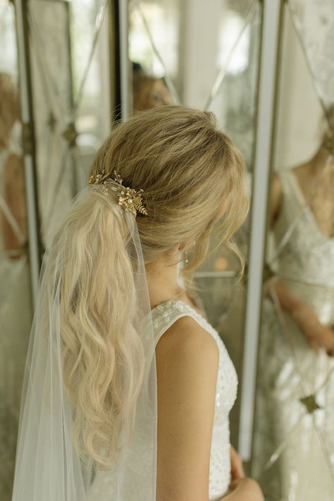 AUDREY chapel veil for wedding ponytails 2 Veil For Wedding, Wedding Ponytail Hairstyles, Bridal Ponytail, Wedding Ponytail, Wedding Hairstyles For Medium Hair, Bridal Hair Veil, Floral Hair Pieces, Chapel Veil, Wedding Hairstyles With Veil