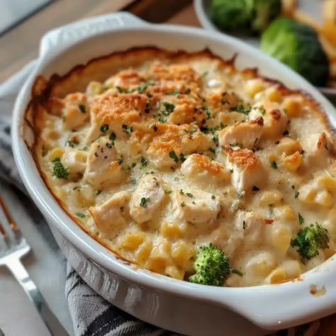 Make a comforting, creamy Chicken Divan Casserole with tender chicken, fresh broccoli, and a rich cheese sauce. Perfect for family dinners! Easy Chicken Divan, Chicken Divine, Chicken Divan Casserole, Chicken Divan Recipe, Chicken Divan, Chicken Fresh, Casserole Easy, Chicken Broccoli Casserole, Cheesy Sauce