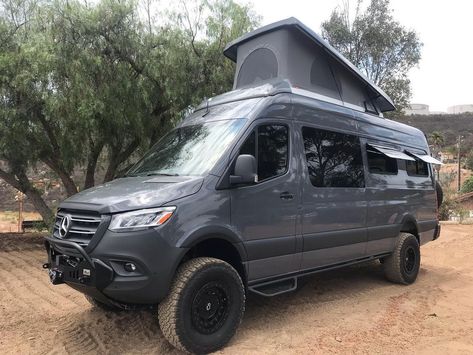 Van With Pop Up Roof, Sprinter Van Pop Top, Sprinter Van With Bathroom, Mercedes Sprinter Rv, Mercedes 4x4, Sprinter 170 Extended Conversion, Off Road Rv, Mercedes Van, Pop Top Camper