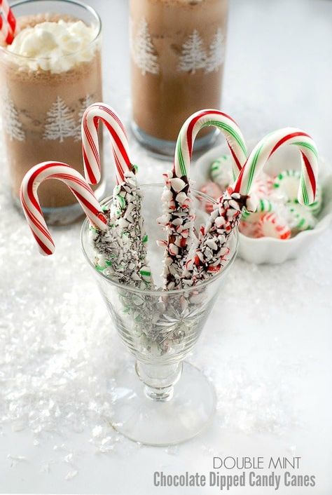 Double Mint Chocolate Dipped Candy Canes Chocolate Dipped Candy, Dip Dinner, Dipped Candy, Christmas Desserts Kids, Baking Quotes, Best Christmas Desserts, Dipped In Chocolate, Cocoa Christmas, Ziploc Bag