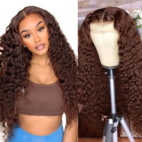 PRICES MAY VARY. 【Brown Curly Lace Front Wig Human Hair Material】Human Hair Wigs, raw materials come from young girl and Brazilian virgin donors, clean & healthy & soft & bouncy, no chemical. Can be dyed, straightened, bleached and restyled as your own hair. 【Five Accessory】1.Seven styles Eyelashes, rich styles, you can apply to many occasions; 2.Wig Cap, convenient to wear a wig; 3.Elastic Band, help making your wig stay in place and change the tightness to fit your head circumference; 4.Hair L Curly Lace Frontal, Curly Lace Wig, Auburn Brown, Hair For Women, Lace Front Wigs Human Hair, Curly Human Hair Wig, Curly Lace Front Wigs, Fresh Hair, Deep Curly