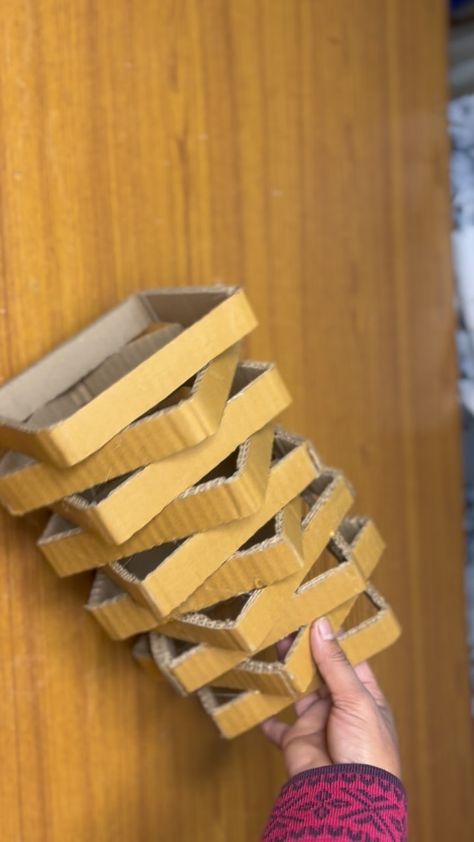 Rashmi | DIY Ideas . . . . #diy#diyideas #reuseidea#cardboard #cardboardart #cardboardcreations #reels #reelsinstagram | Instagram Diy Cardboard Crafts, Cardboard Art Projects, Cardboard Art, Diy Cardboard Furniture, Instagram Diy, Cardboard Furniture, Diy Cardboard, Cardboard Crafts, Diy Ideas