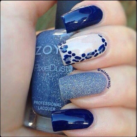 Nails Blue Nail Art Designs, Blue Nail Art, Animal Print Nails, Blue Nail, Great Nails, Shellac Nails, Beautiful Nail Art, Fancy Nails, Creative Nails