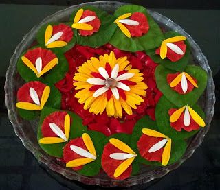 Flower Tradition with Festival – R Marbles Diwali Decoration Lights, Arti Thali Decoration, Arti Thali, Diwali Rangoli Designs, Simple Flower Rangoli, Ideas For Flowers, Home Flower Decor, Thali Decoration, Thali Decoration Ideas