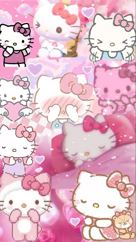 Sanriocore Aesthetic Wallpaper, Sanriocore Aesthetic, Gold Hello Kitty, Hello Kitty Wallpapers, Android Organization, Pastel Backgrounds, Hello Kitty Imagenes, Pink Wallpaper Hello Kitty, Hello Kitty Videos