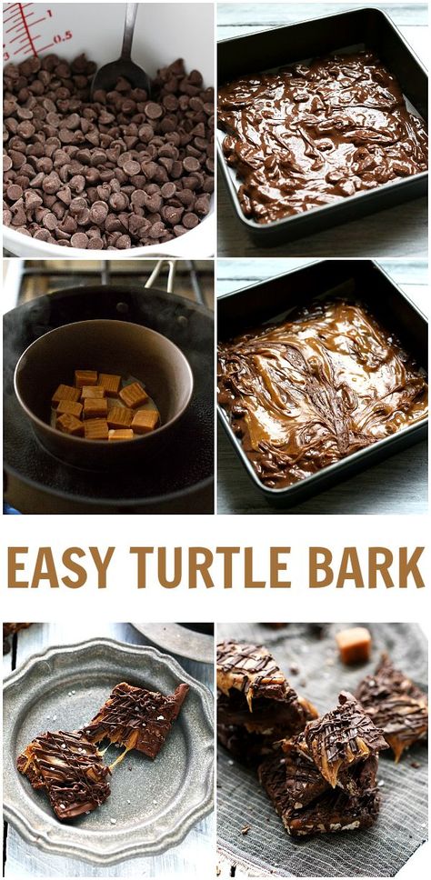 Turtle Bark Recipe, Turtle Bark, Turtle Dessert, Turtle Candy, Mirror Industrial, Chelsea's Messy Apron, Bark Recipe, Christmas Dessert, A Turtle