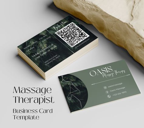 Massage Therapist Business Card I Printable Business Card Massage Massage Therapy Business Cards, Therapy Business, Massage Therapy Business, Mobile Massage, Examples Of Business Cards, Licensed Massage Therapist, Massage Business, Double Sided Business Cards, Beautiful Business Card