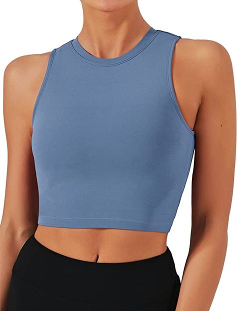 Cute and Stylish workout top! Made with soft, stretchy, lightweight, and sweat wicking material! Has a build in bra and comes 12+ colors! Top Azul, Exercise Running, Best Sports Bras, Yoga Tank Top, Workout Tops For Women, Yoga Sports Bra, Yoga Tank, Workout Crop Top, Yoga Tank Tops