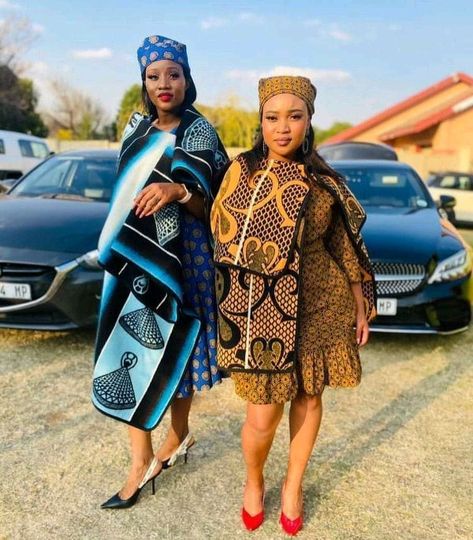 Lobola Dresses, Sotho Traditional Attire, Sotho Traditional Dresses, African Traditional Wear, Africa Style, Shweshwe Dresses, African Fabric Dress, Traditional Wedding Attire, Traditional Attires