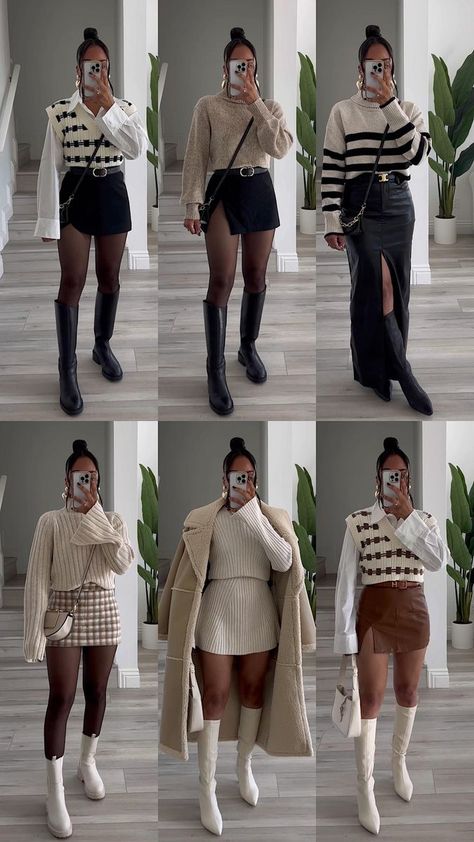 Fall Fashion Tights, Revolve Outfits, Vest Sweaters, Say It Right, Tights Boots, Sweater Outfits Fall, Modesty Outfits, Fashion Tights, Outfit Inspiration Fall