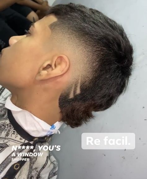 Small Face Tattoos, Short Mullet, Curly Hair Fade, Toddler Boy Haircuts, Burst Fade, Mullet Haircut, Asian Short Hair, Black Men Hairstyles, Taper Fade