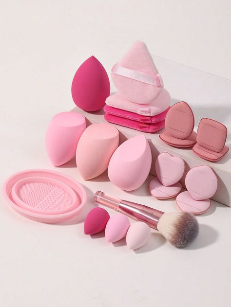 1pc Cleaning brush+7PCS Makeup Sponge+1 pc Makeup brush+12PCS Makeup Puff Set Soft Triangle powder Mineral puff for face makeup,Suitable for Cream & Powder Concealer, Loose Powder makeup applicator Black FridayI discovered amazing products on SHEIN.com, come check them out! Loose Powder Makeup, Powder Concealer, Boxing Day Sales, Classy Makeup, Makeup Puff, Pink Cosmetics, Haircuts Straight Hair, Powder Makeup, Makeup Pictures