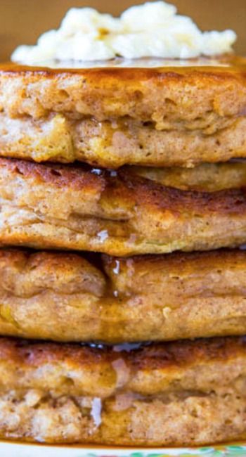 Apple Pie Filling Pancakes, Pancake Pudding, Apple Pie Pancakes, Apple Pancakes, Breakfast And Brunch, Breakfast Pancakes, Breakfast Items, Pancakes And Waffles, Breakfast Brunch Recipes