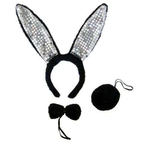 SeasonsTrading Black Plush Sequin Bunny Ears Costume Set ~ Halloween Rabbit Kit -- Check this awesome product by going to the link at the image. (This is an affiliate link) #CostumesforKids Bunny Ears Costume, Halloween Rabbit, Bunny Ears And Tail, Rabbit Costume, Costumes For Teens, Bunny Costume, Costume Store, Bunny Tail, Halloween Easter