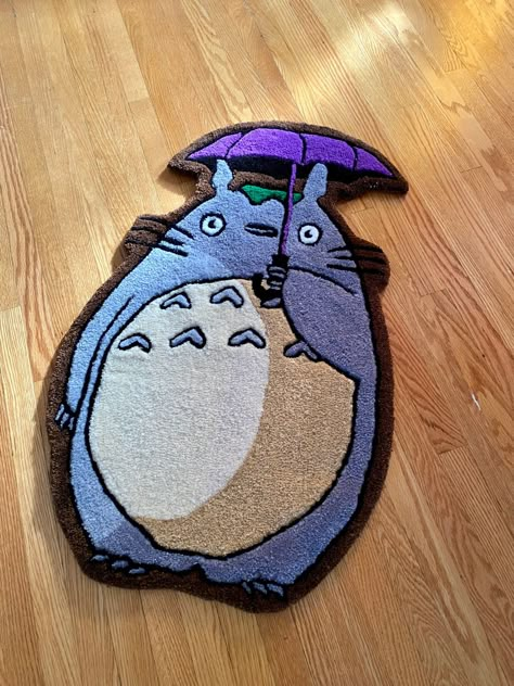 Totoro Tufted Rug, Rug Tufting Ideas, Cd Wall Art, Tufting Rugs, Next Rugs, Tufting Diy, Blanket Tapestry, Punch Needle Art, Tufting Ideas