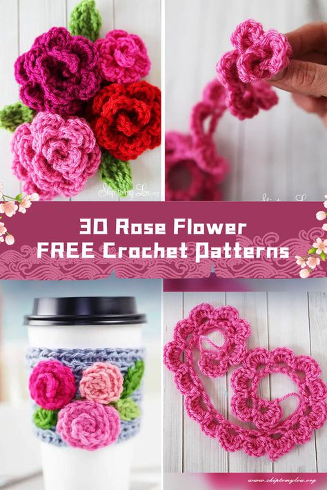 Here are some beautiful and free crochet patterns for 3D rose flowers. Try making these lovely creations! #crochet #flowers Crochet Flowers Free Pattern Pdf, 3d Rose Crochet Pattern Free, 3d Crochet Flowers Free Pattern, Crochet 3d Flowers Free Pattern, Crochet Mini Rose, Rose Flower Crochet, Free Crochet Rose Pattern, 3d Crochet Flower, Crochet Rose Bouquet