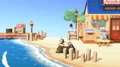 Cute Beach Ideas, Nooks Cranny, Animal Crossing Guide, City Folk, Beach Ideas, Island Decor, New Animal Crossing, Secret Beach, Animal Crossing Game