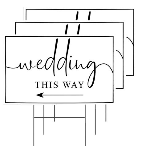 PRICES MAY VARY. Quantity: Includes 3PC Wedding This Way Lawn Signs Yard Sign 15" X 12" , 3PC Metal Ground Stake. Exquisite Double-sided Printed: The wedding directional signs are exquisite double sided printed, No matter which direction the guest comes from, it can guide the guest to the right direction. Easy install: No tools needed. Just slide the sign onto the metal ground stake and they are ready to use! Reliable and Waterproof: the estate sale signs are made of corrugated plastic, reliable Directional Signs Wedding, Estate Sale Signs, Direction Arrow, Wedding Direction Signs, Wedding Directions, Wedding Elements, Arrow Signs, Directional Signs, Lawn Sign