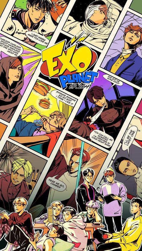 Exo Anime, Exo Stickers, Asian Things, Exo Chibi, Exo Art, Exo Wallpaper, Exo Fan Art, Exo Fanart, Kpop Art