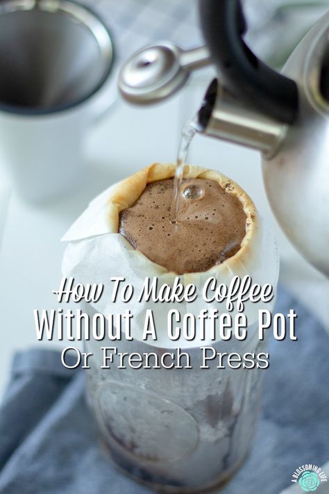 How To Make Coffee Without A Coffee Pot Or French Press- Two Ways Camping Coffee Pot, Camping Coffee Maker, Coffee Tips, Ways To Make Coffee, Coffee Urn, Making Cold Brew Coffee, Coffee Energy, French Press Coffee Maker, Make Coffee