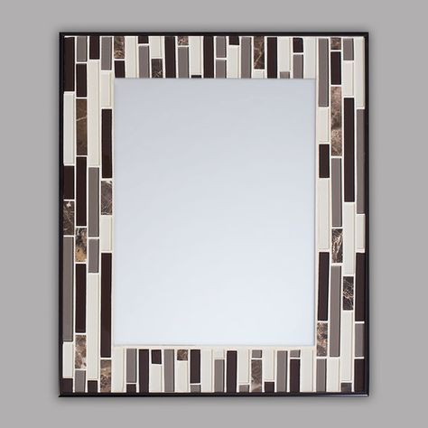 Sandwood from 119.20 Classic mosaic mirror.  Tan and brown tones laid out in contrast.  A more neutral and sandy feel in this mosaic design.       Handmade in the USA     Materials: mirror, glass, stained glass     Made to order     Available in multiple sizes     Custom sizes available upon request #mosaic #mosaicart #artgsallery #pacificnw Fancy Mirrors, Picture Frame Sizes, Mirror Console, Mosaic Mirror, Mosaic Design, Mirror Mosaic, Mosaic Decor, Stool Design, Brown Tones