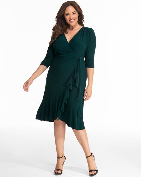 Kiyonna Womens Plus Size Whimsy Wrap Dress