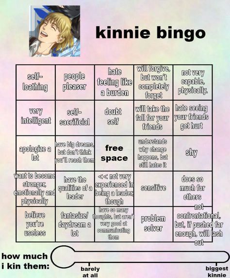 Armin Kinnie Bingo, Armin Kinnie, Fun Templates, Kinnie Bingo, Armin Arlert, Anime Stuff, Writing Tips, Bingo, Attack On Titan