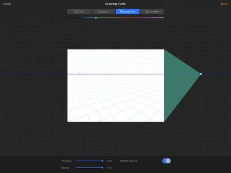 How to use 2D Grid, Isometric, and Perspective Drawing Guides - Procreate® Insight Procreate Perspective, Perspective Guide, Drawing Guides, New Drawing, Vanishing Point, Perspective Drawing, Guided Drawing, Being Used, How To Use