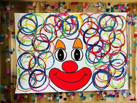 Circus Theme Crafts, Circus Crafts Preschool, Halloween Kita, Process Art Preschool, Circus Activities, Carnival Activities, Clown Crafts, Carnival Crafts, Circus Crafts