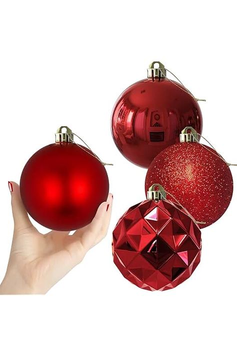 Amazon.com: Christmas Balls Ornaments Large - Red: Home & Kitchen Red Christmas Balls, Red Ornaments, Christmas Red, Large Homes, Ball Ornaments, Christmas Balls, Red Christmas, Deep Red, Home Kitchen