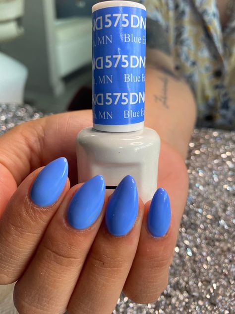 Plain Colour Gel Nails, Dnd Blue Earth, Dnd Dip Powder Nails, Dnd Blue Nails, Dark Blue Pedicure, January Blue Nails, Muted Blue Nails, Dnd Blue Gel Polish, Dnd Colors