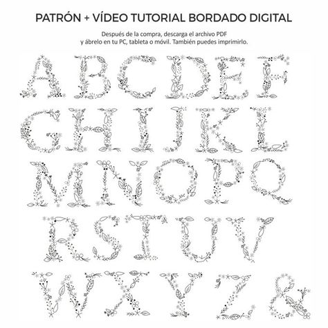 Your Abecedario Con Flores Para Bordar pics are prepared in this site. Abecedario Con Flores Para Bordar are a theme that is being searched for and appreciated Alphabet Embroidery Patterns Letters, Letters With Flowers, Hand Embroidery Letters, Abc Design, Embroidery Hoop Art Diy, Alphabet Embroidery, Cushion Designs, Patterns Flowers, Jacket Ideas