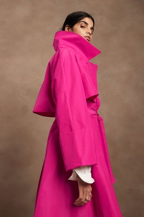 Best Belted Coats 2022 Pink Trench Coat Outfit, Gown With Coat, Maximal Style, Elegant Outerwear, A Line Coat, Faille Fabric, Statement Jackets, Coat Ideas, Pink Wool Coat