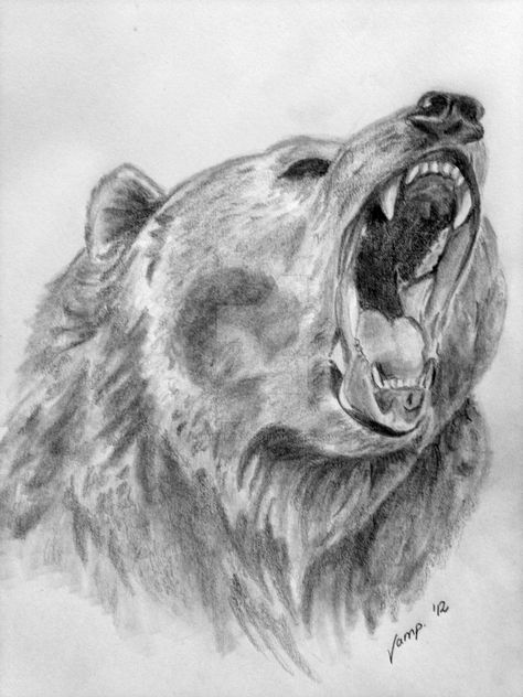 realistic bear drawing by VempireTattoo on DeviantArt Grizzly Bear Drawing, Grizzly Bear Tattoos, Photo Ours, Polar Bear Drawing, Bear Sketch, Bear Tattoo Designs, Tier Tattoo, Bear Tattoos, Bear Drawing