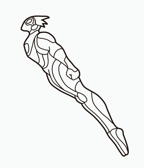 Outline Super Hero Male Flying Flying Superhero, Superhero Sketches, Vector Line, Vector Pattern, Super Hero, Line Art, Vector Free, Motion, Royalty