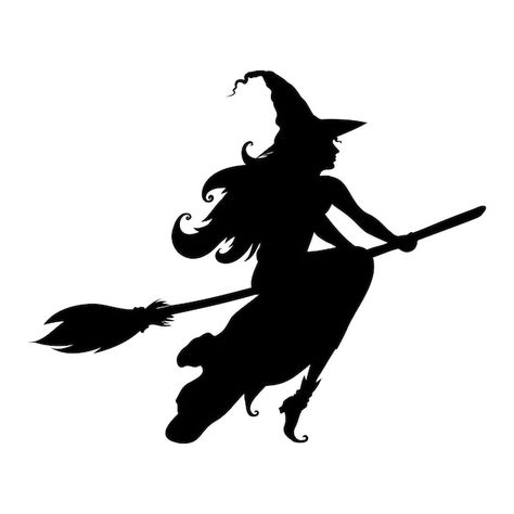 Witch Cottagecore, Cottagecore Dark Academia, Witch Silhouette, Cottagecore Dark, Beautiful Witch, Retro Halloween, Camping Car, Window Decals, Scrapbook Kits