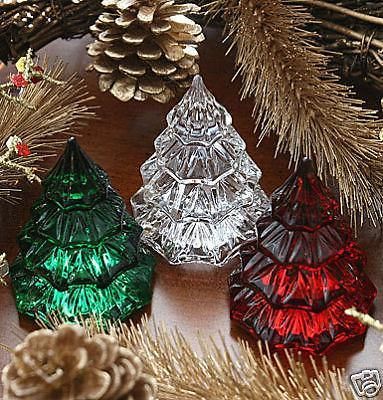 Waterford Crystal Christmas Trees Mini Emerald Green Ruby Red Clear Chrystal Christmas Tree, Glass Gem Christmas Tree Crafts, Chrystal Christmas Trees, Crystal Dish Christmas Tree, Arbol Tree Christmas Crystal, Mini Christmas Trees, Crystal Christmas Tree, Crystal Christmas, Christmas Tree Set