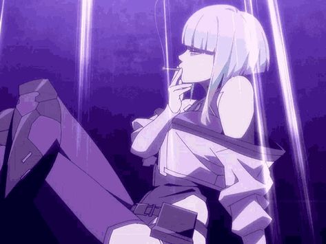 Punk Anime, Cyberpunk Edgerunners, Cyberpunk Anime, Animated Gif, Cyberpunk, Gif, Purple, Anime