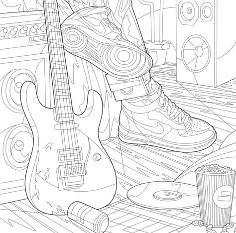 Musical Coloring Pages, Coloring Pages Music, Music Coloring Pages, Coloring Mandalas, Coloring Printables, Love Coloring Pages, Music Coloring, Cool Coloring Pages, Music Class