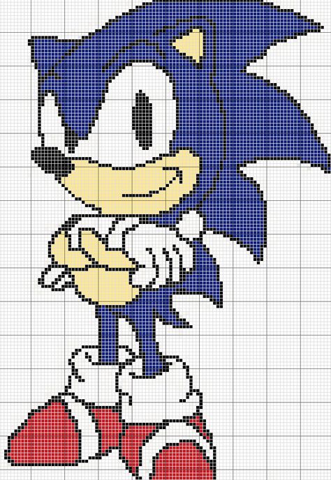 Sonic The Hedgehog Cross Stitch Pattern by RawrrThePeowPeow on DeviantArt Hedgehog Cross Stitch Pattern, Modele Pixel Art, Graph Crochet, Funny Cross Stitch Patterns, Pixel Art Templates, Pixel Crochet, Minecraft Pixel Art, Disney Cross Stitch, Cute Cross Stitch