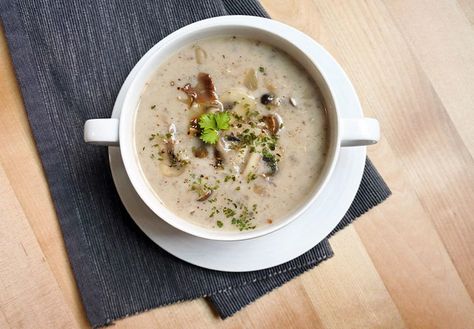 Vegan Morel Bisque Recipe – The Spice House Bisque Recipe, Healthy Mexican, Fried Shallots, Porcini Mushrooms, Healthy Slow Cooker, Slow Cooker Recipes Healthy, Creamy Garlic, Vegan Condiments, Healthy Soup