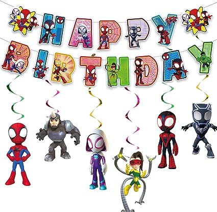 Amazon.com: Spidey party supplies Pack Includes Spidey and His Amazing Friends Banner Hanging Swirls for Spidey and His Amazing Friends party decoration : Grocery & Gourmet Food Spidey Birthday Party, Spidey Party, Spidey Birthday, 1 Happy Birthday, Superhero Theme Party, Spidey And His Amazing Friends, Birthday Packages, Cute Banners, Amazing Friends