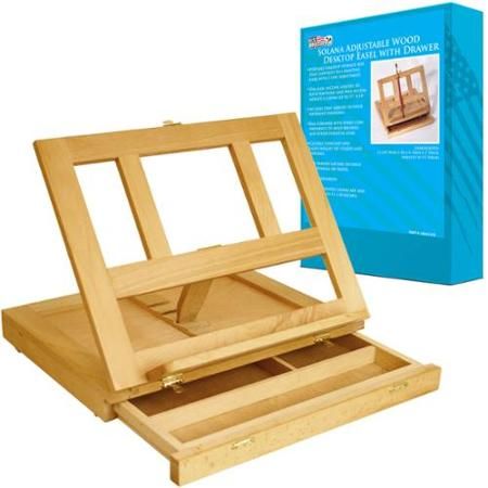 US Art Supply Solana Adjustable Wood Desk Easel with Drawers Painting Art - Walmart.com Painters Desk, Desk Easel, Drawer Art, Art Supply Box, Colour Mixing Wheel, Floor Easel, Miniature Desk, Table Easel, Tabletop Easel