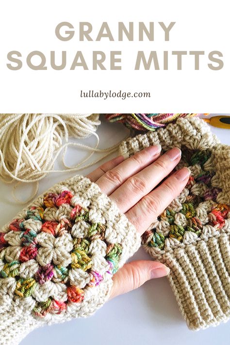 If you love granny squares as much as me, you will love this granny square mitts pattern.  Quick and easy to make and would make a lovely gift.  Matching boot cuffs pattern also available...