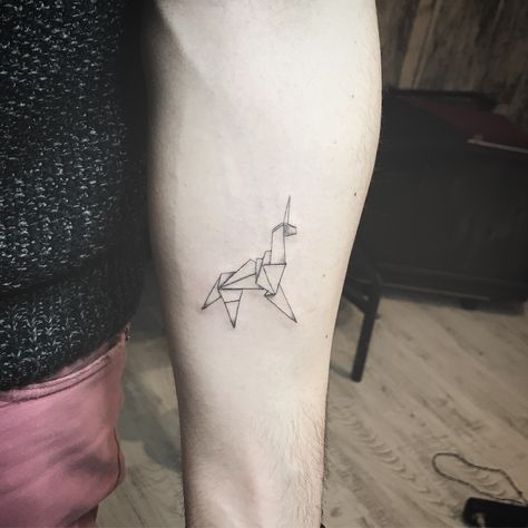 Origami, unicorn, blade runner, line tattoo Rarity Tattoo, Bladerunner Tattoo, Blade Runner 2049 Tattoo, Origami Unicorn Tattoo, Blade Runner Tattoo, Blade Runner 2049 Aesthetic, Tattoo Unicorn, Sketched Art, Runner Tattoo