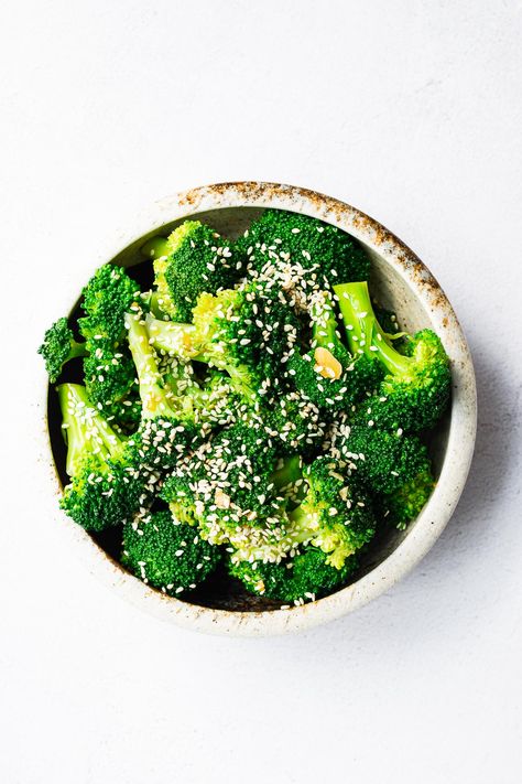 Korean Sesame Broccoli Salad • Non-Guilty Pleasures Korean Broccoli, Blanching Broccoli, Sesame Broccoli, Banchan Recipe, Korean Food Side Dishes, Smashed Sweet Potatoes, Broccoli Side Dish, Best Vegetable Recipes, Broccoli Dishes