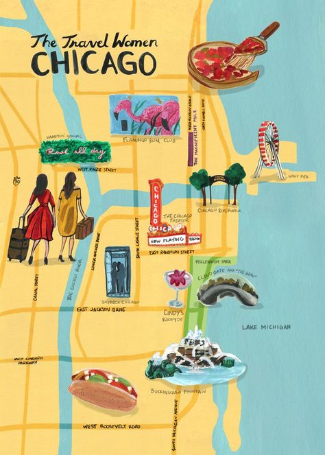 Illustrated map of Chicago with the top things to do from the bean to Skydeck's Ledge to Riverwalk and deep dish pizza - part of my Ultimate Guide to Chicago. Click through to read more about travel to the WIndy City in my Chicago Guide. | The Travel Women #chicago #secondcity #windycity #travelguide #travelmap Museums Architecture, Map Of Chicago, Chicago Travel Guide, Travel Photography Europe, Chicago Map, Travel Globe, Chicago River, Tourist Guide, Chicago Travel